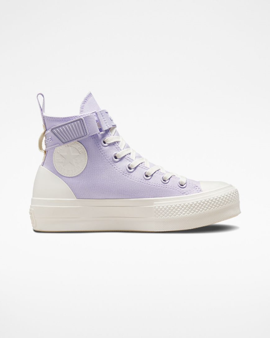 Dámské Boty Na Platformy Converse Chuck Taylor All Star Lift Utility Páskové Vysoké Fialové Fialové | CZ TFJS03